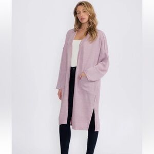 Elegant Lilac Open-Front Cardigan